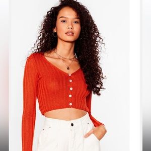 Nasty Gal | Cropped Button Down Cardigan